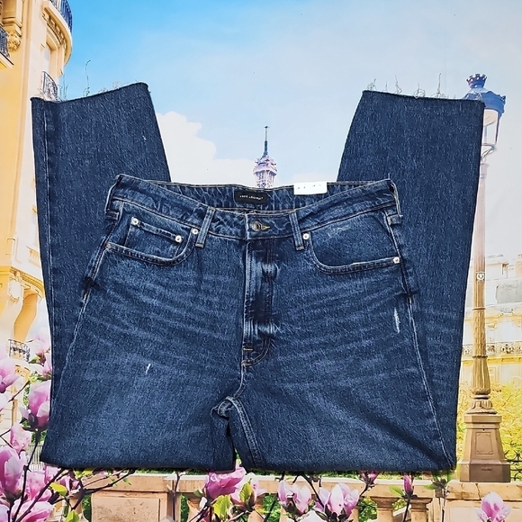 Free Assembly Super High Rise Distressed Raw Hem Jeans‎ Size 14 New - Picture 1 of 5